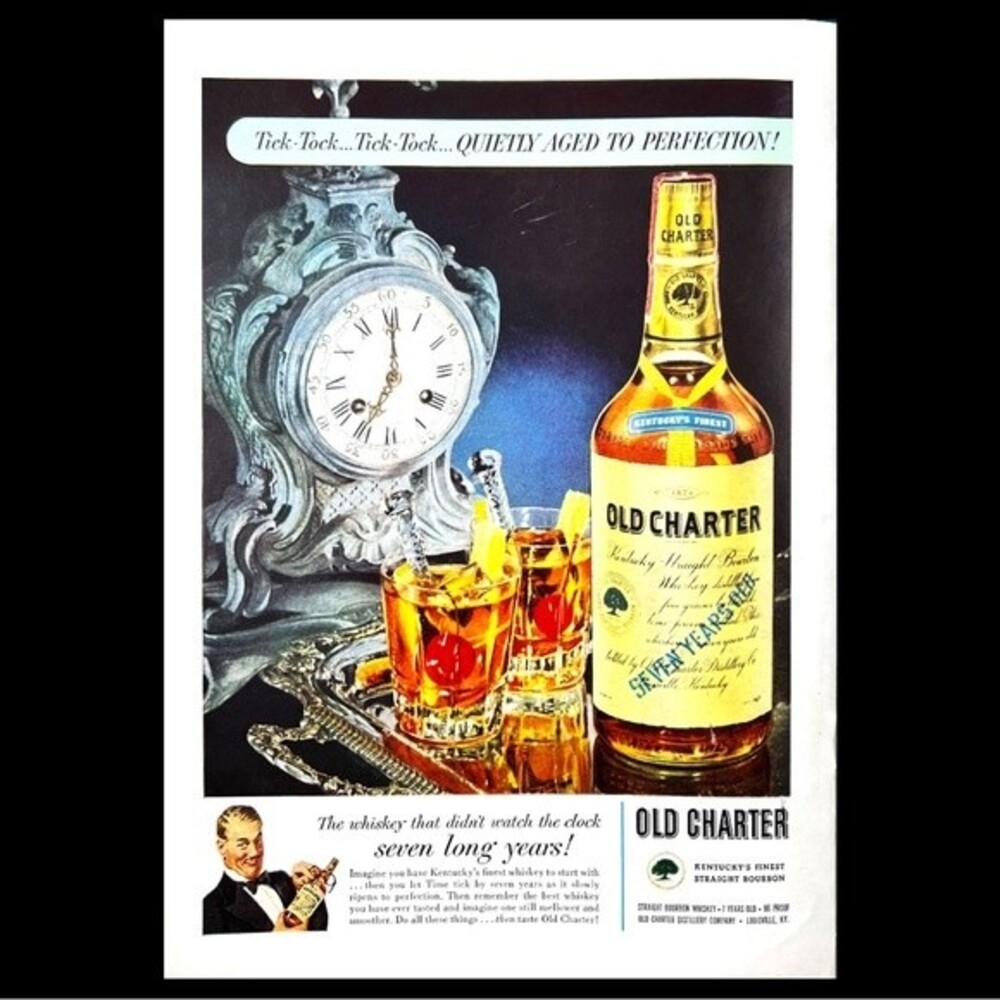 1959 3 ADS CENTERFOLD Chevrolet Bel Air, Corvette/Old Charter Bourbon/Canada